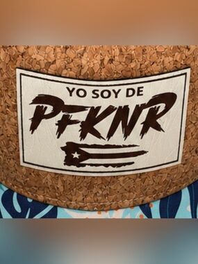 PUERTO RICO Brown and White 'Yo Soy De PFKNR' Graphic Cork-Accented Trucker Hat
